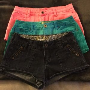 Bundle of juniors Y2K short shorts Size 7-9.